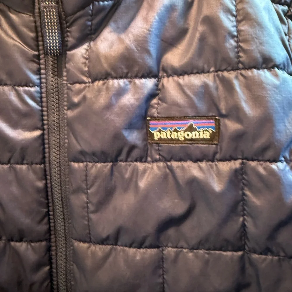 Patagonia Kids Nano Puff Navy Brick Quilt Insulated Lightweight spring Jacket 12